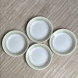 Set of 4 Corelle Corning Garden Sketch Bands Bread and Butter Salad Plates 6 3/4